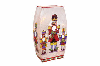 Nutcrackers Pre-Lit Glass Vase