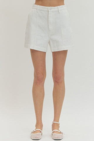 Front Seam Woven Shorts
