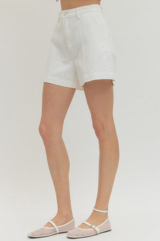 Front Seam Woven Shorts