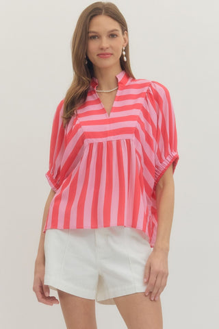 Bold Stripe Flowy Top
