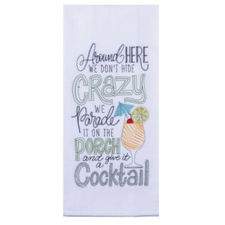 Crazy Cocktail Embroidered Towel