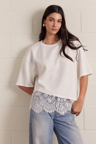 Knit Top Scallop Lace Hem