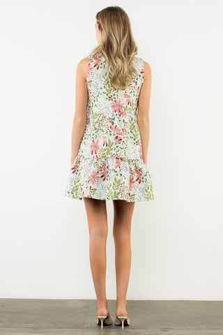 Sleeveless Flower Embroidered Dress