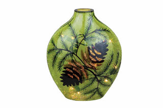 Whispering Pines Pre-Lit Glass Vase