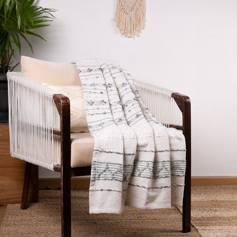 Natural Cotton & Acrylic Throw