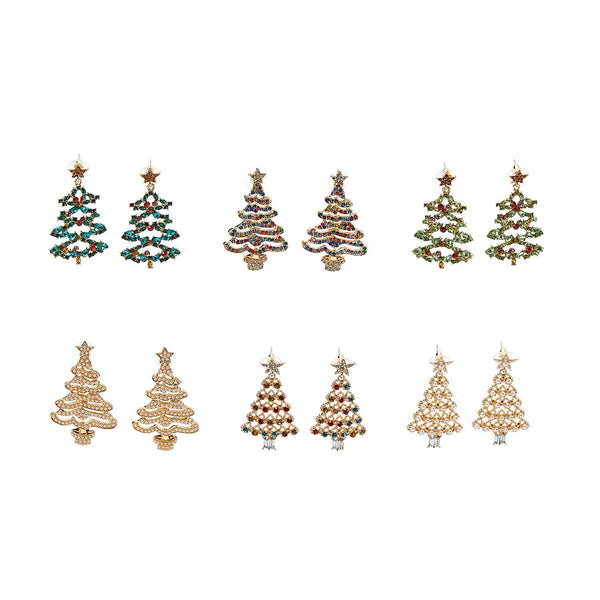Christmas Tree Embellished Earrings