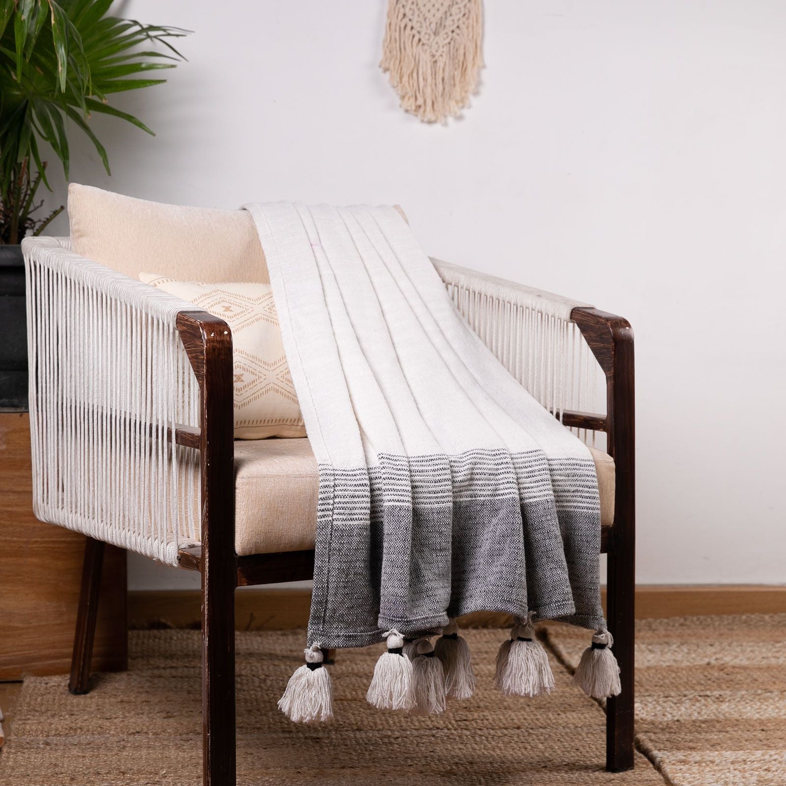Cotton Throw with Tassels