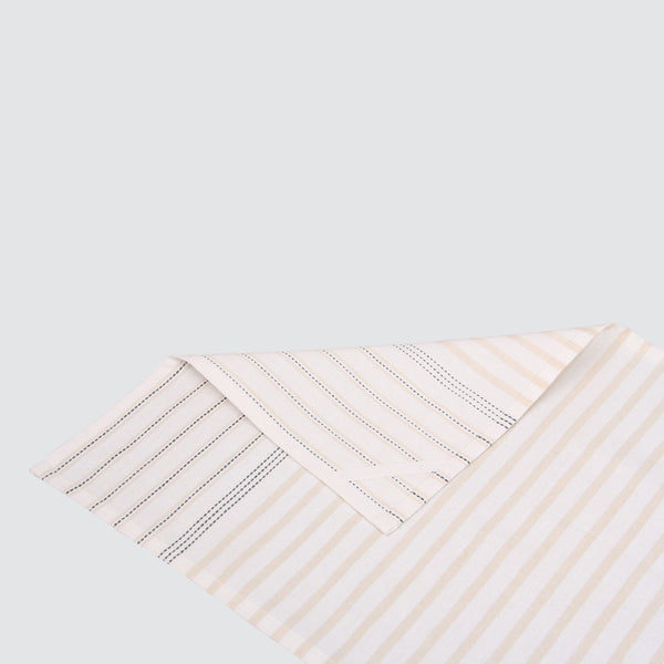 Striped White Cotton Tea Towel