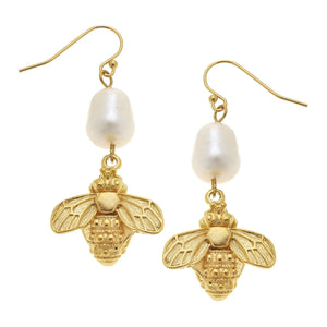 Bee + Pearl Earrings