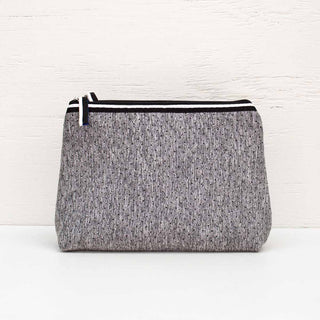 Gray Neoprene Double Cosmetic Bag