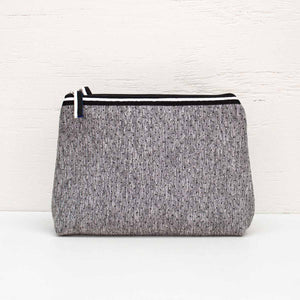 Gray Neoprene Double Cosmetic Bag