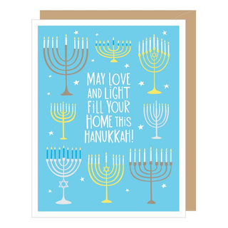 Eight Menorahs Hanukkah Card