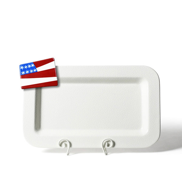 White Small Dot Mini Entertaining Rectangle Platter