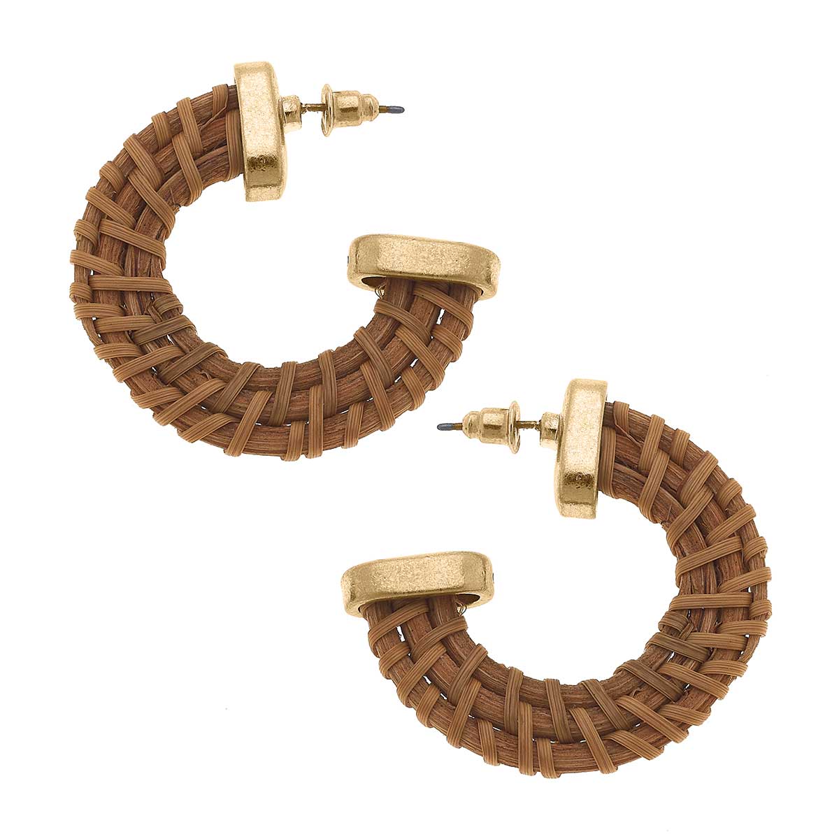 Aspen Rattan Hoop Earrings