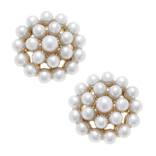 Everly Pearl Cluster Stud Earrings
