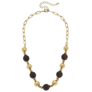 Alina Tortoise & Worn Gold Necklace