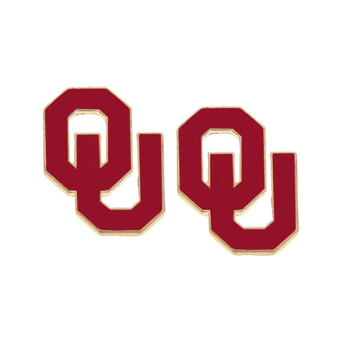 OU Logo Enamel Stud Earrings