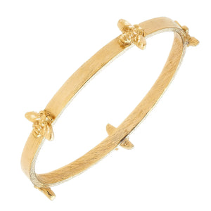 Gold Handcast Bee Bangle Bracelet