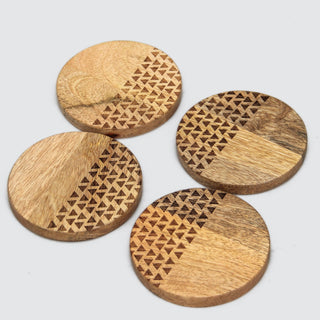 Laser Etched Mango Wood Coasters