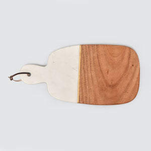 Marble & Acacia Wood Cutting Board With Handle