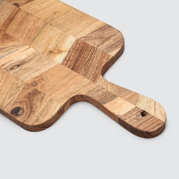 Herringbone Acacia Wood Serving Board with Handle
