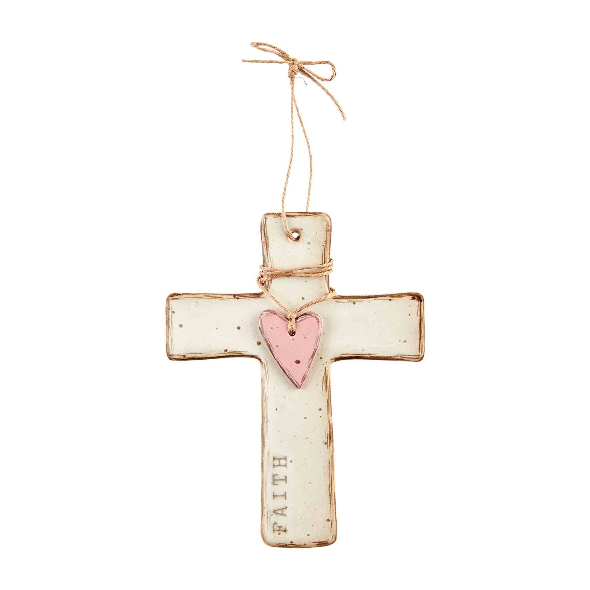Stoneware Heart Cross