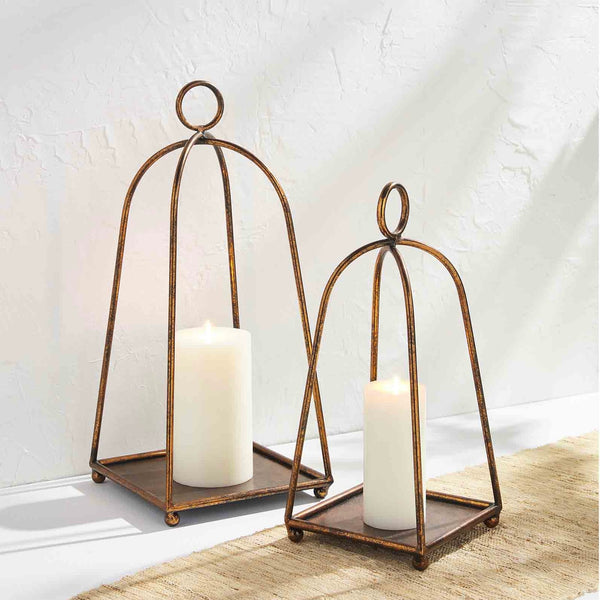 Antique Brass Lantern Set
