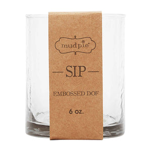 Embossed Double Old Fashioned Rocks Glass