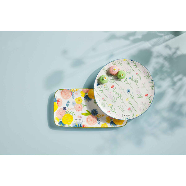 Round Floral Platter