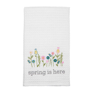 Spring Embroidered Waffle Towels