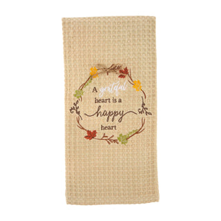 Thanksgiving Embroidered Waffle Towels