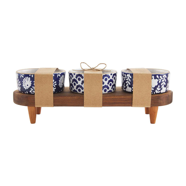 Indigo Dip Bowl & Stand