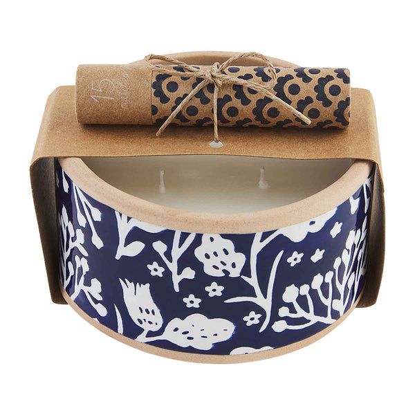 Patterned Indigo Candle & Match Sets