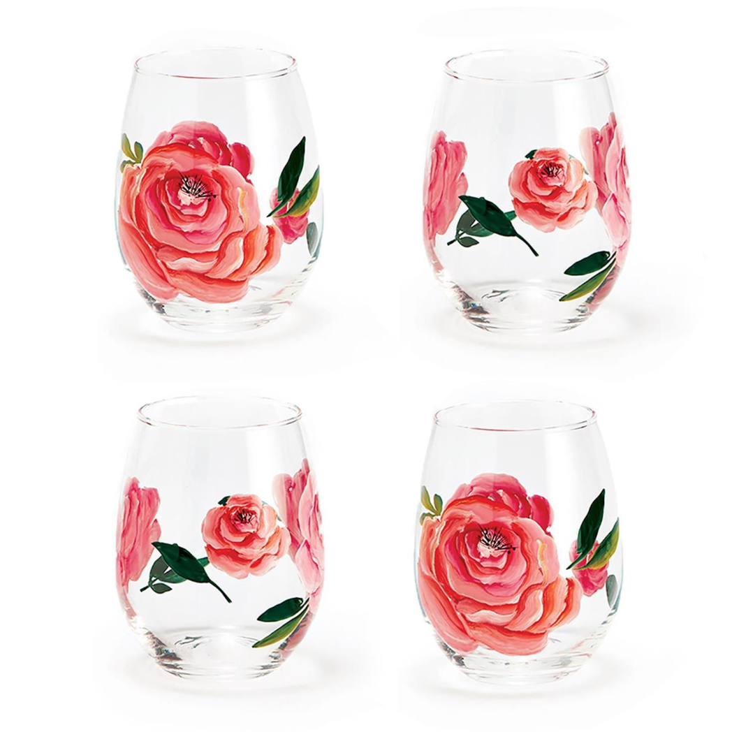 Roses Wine Glass