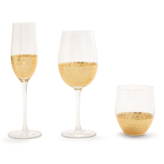 Gold Faceted Glassware