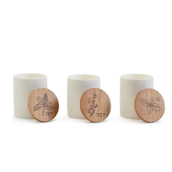 Herbal Scented Candle with Wooden Lid