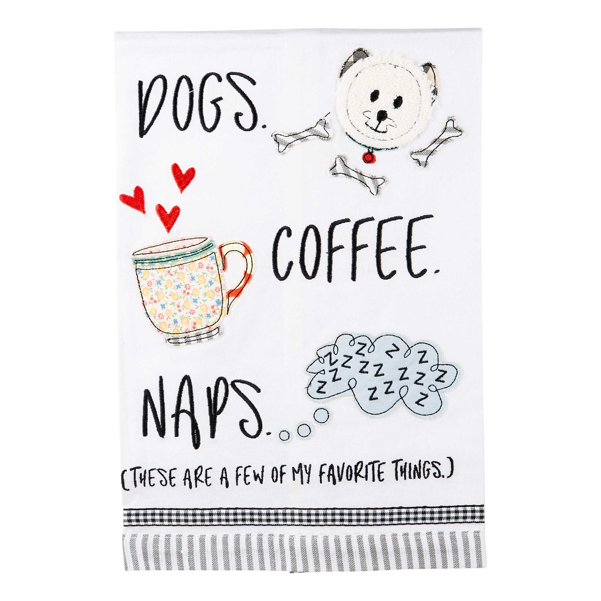Dogs, Coffee, Naps Tea Towel