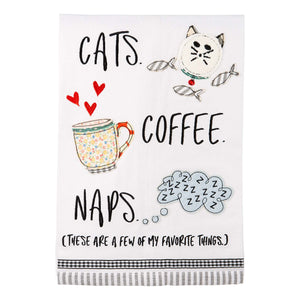 Cats, Coffee, Naps Tea Towel