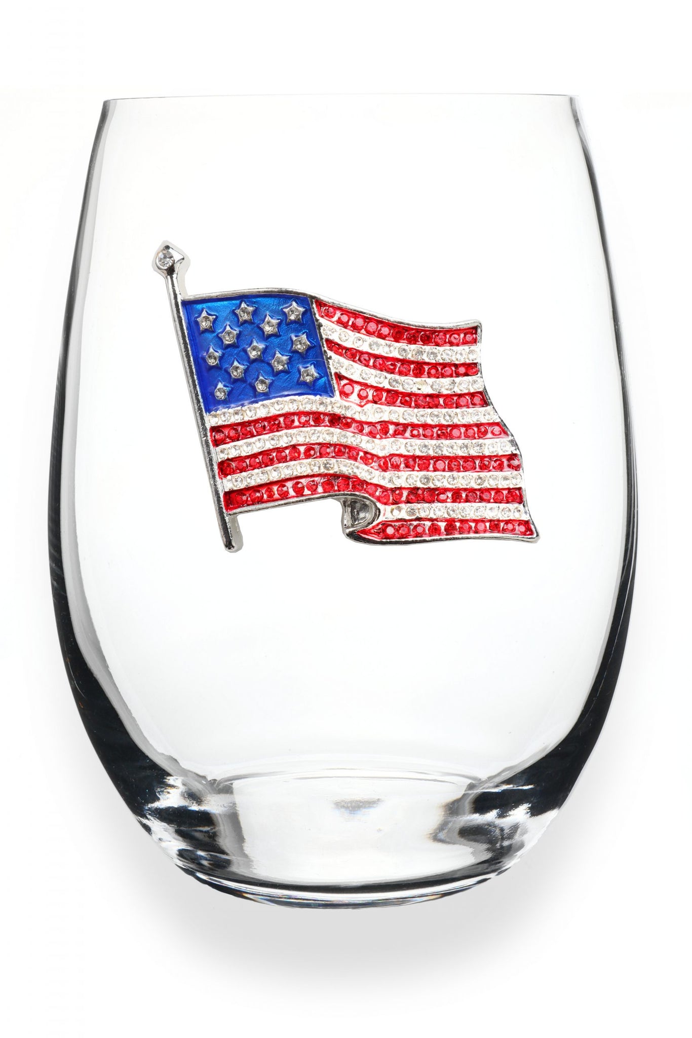 American Flag Wine Glass - Stemless