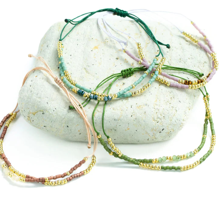 Miyuki and 2mm Beads String Adjustable Bracelets