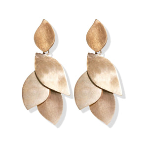 Audrey Four Petal Brass Earrings