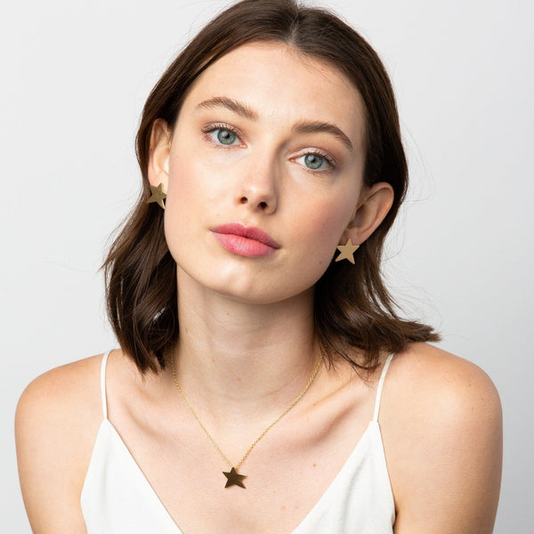 Katie Star Brass Earrings