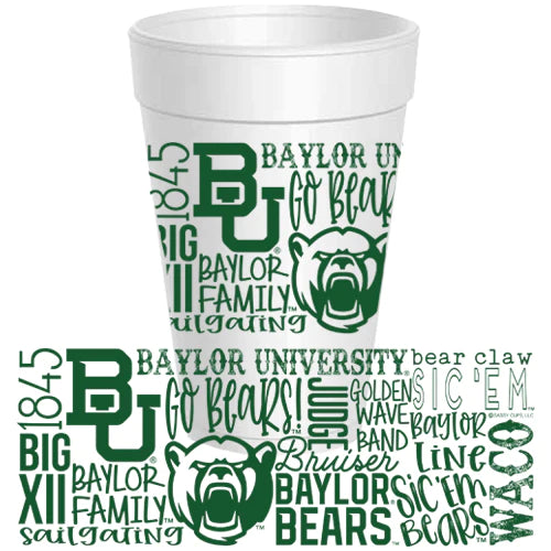 Baylor Wrap Styrofoam Cups