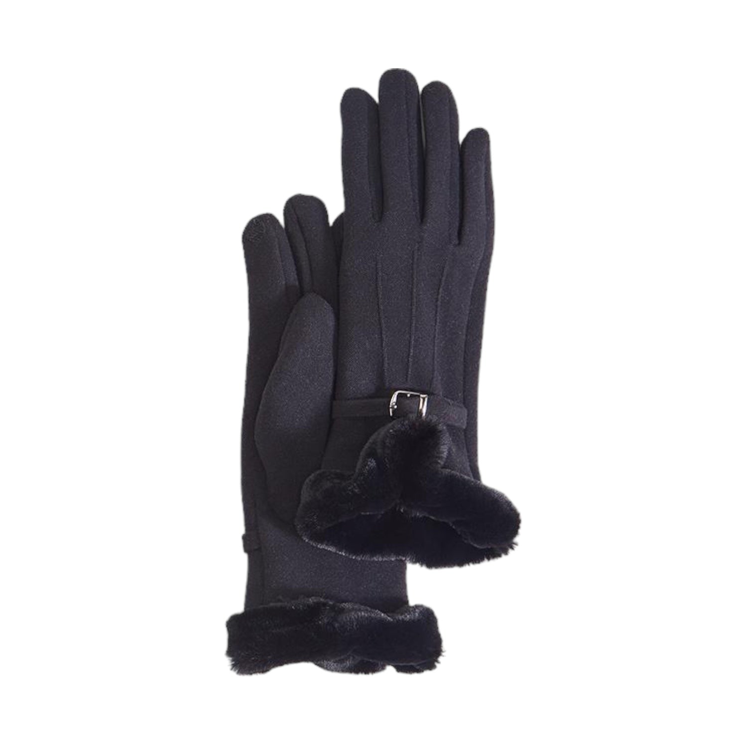 Cashmere-Like Gloves w/Faux Fur Cuff