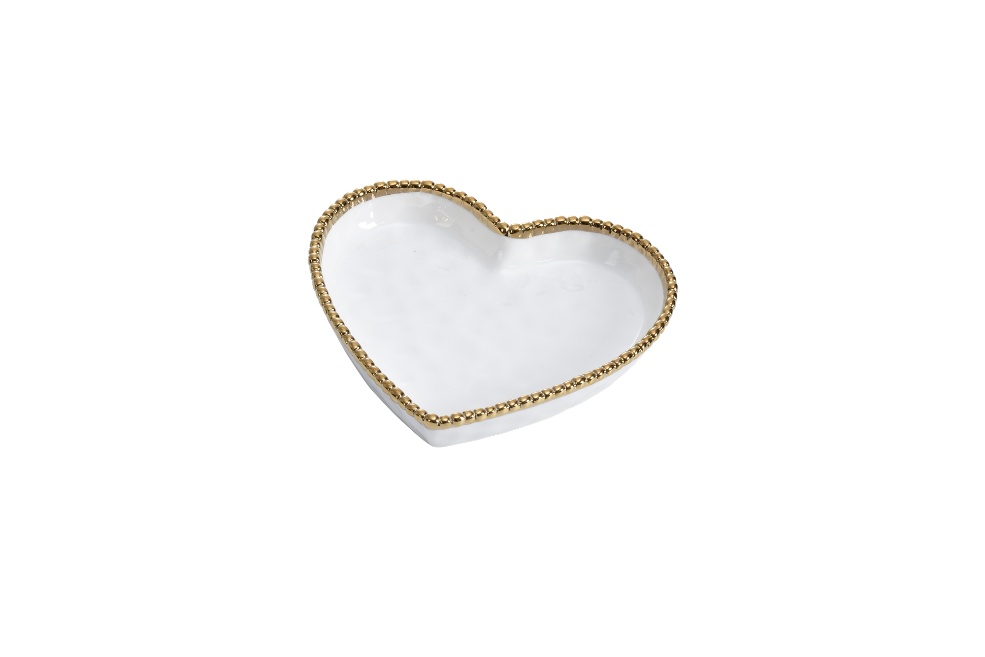White/Gold Medium Heart Dish