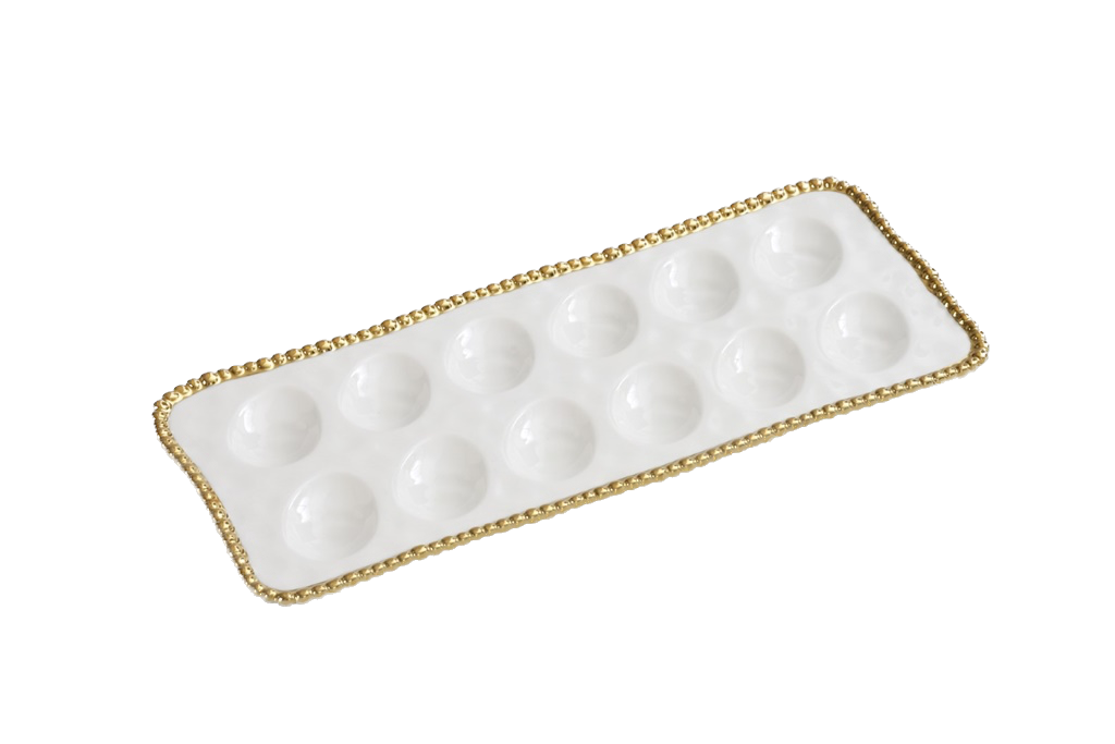 Gold/White Deviled Egg Tray