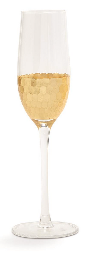 Gold Faceted Glassware