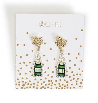 Champagne Bottle Embellished Earrings