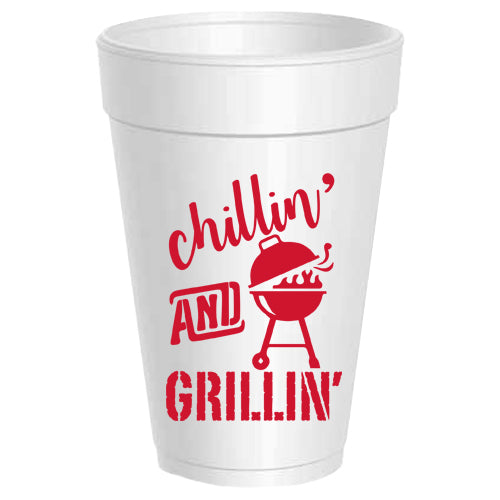 Chillin & Grillin Styrofoam Cups
