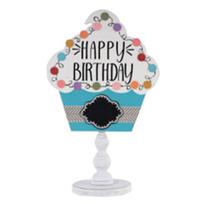 Happy Birthday Cupcake Sign Topper